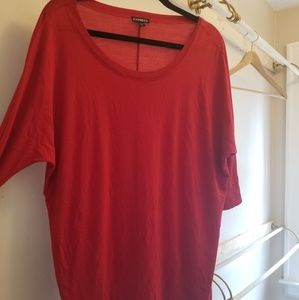 Red loose long sleeve